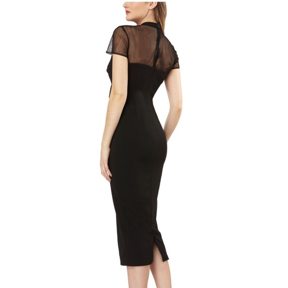 GOODBYE 😎JS Collections Bow-front
Illusion Sheath Dress in Black - Picture 4 of 15